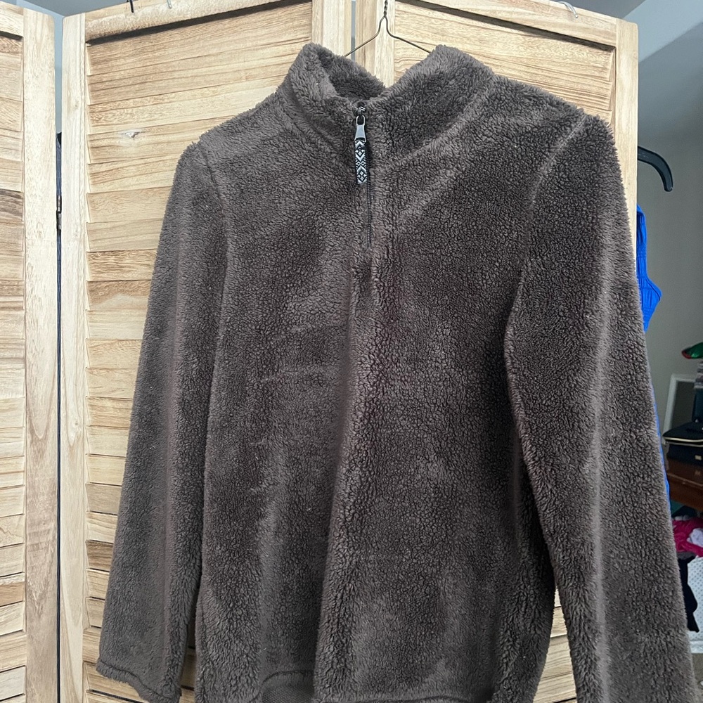 Cozy Brown Fleece Pullover